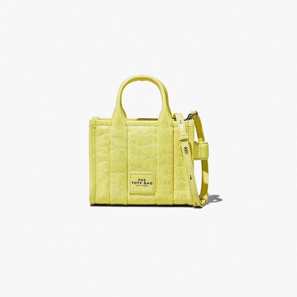 Marc Jacobs Yellow Croc-Embossed Tote Bag